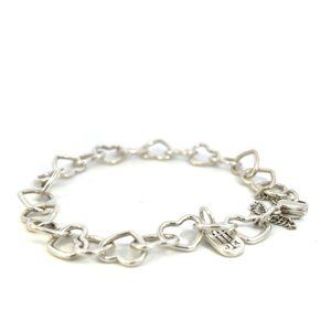 James Avery Connected Hearts Charm Bracelet Sterling Silver Size 6.5"